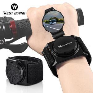 WEST BIKING 자전거 손목 백미러, 360 ° 거울, 고화질 안전 모터, MTB 사이클링 장비