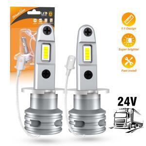 DriveVision 2pcs H3 Led 24v 트럭 램프 미니 크기 자동차 12V 전구 안개 빛 6500K 4300K 3000K