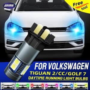 자동차 LED 블루 주간 주행등 DRL 캔버스 오류 없음, 폭스바겐 티구안 MK2 2 파사트 CC 골프 7 MK7 GTI 201