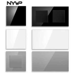 블랭크 커버 플레이트(장착용 철판 포함) 86mmx86mm 블랙, 화이트, 골드, 그레이 강화유리 스위치 소켓 패