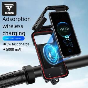 TOSUOD 오토바이 핸드폰 거치대, 자전거 내비게이션 차량용 충격 방지 및 방수 전기 충전