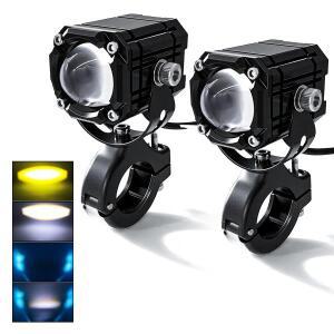 오토바이 전기자전거 LED 스팟 라이트 듀얼 렌즈 스트로브 12V 12W 3000K 데몬 아이 포함