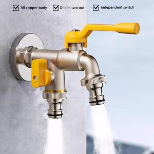 1개 정원용 호스 탭 수도꼭지 어댑터 1/2'' 3/4'' IBC 물탱크 연결기(2구) 관개용 조인트 교체 부품