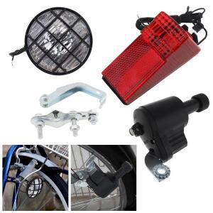 클래식 자전거 발전기 헤드라이트 후방 세트, 고정 브래킷이 있는 다이나모에 장착, SX05, 경제적인 6V, 3W