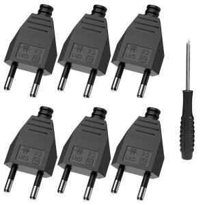 4/6/8pcs EU 플러그 어댑터, 교체 가능한 배선 수 커넥터 110-250V Schuko 전원 코드 스크루 드라이버가있
