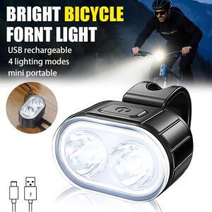 사이클링 자전거 전면 후면 라이트 세트 유형 C 충전식 헤드라이트 MTB 방수 미등 LED 랜턴 부품