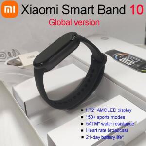 샤오미 스마트 밴드 10 글로벌 버전 1.72인치 AMOLED 디스플레이 150+ 스포츠 모드 심박수 측정 방수 5ATM