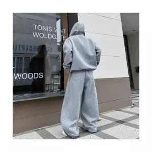 룽나루 남성 맨투맨 체크 후드 캐주얼 세트 봄 루즈핏 풀오버 카디건 HO1