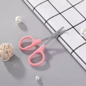 안전 둥근날 핑크 코털 정리 미용 가위 콧털제거 JBI6+2jaE