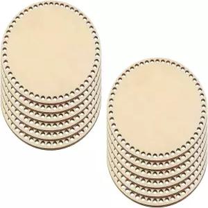 유세노라 12 PCS 나무 바구니 바닥 6인치 원형 코바늘 미완성 뜨개질 베이스 DIY 제작용