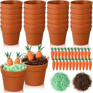 심고잉 24세트 미니 부활절 바구니 벌크 작은 파티 스터퍼 봄 교실 활동 장식용 당근 용품이 포함된 DIY