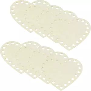 파티킬 8Pcs 크로셰 바구니 베이스 4 x 인치 하트 모양 바닥 셰이퍼 빈 나무 가방 만들기 용품 직조 뜨개질