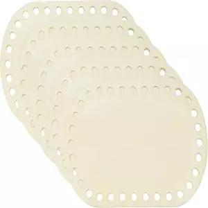 파티킬 5Pcs 크로셰 바구니 베이스 6 x 4 인치 타원형 바닥 셰이퍼 빈 나무 가방 만들기 용품 직조 뜨개질