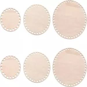 PATIKIL 4 /6 /8 직경의 코바늘 바구니 바닥 DIY 공예 직조 제작을 위한 나무 받침대 6개 원형 빈 뜨개질