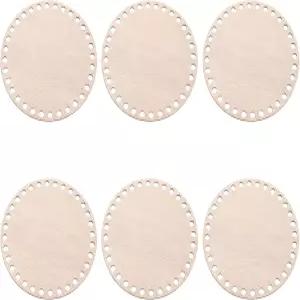 패티킬 지름 6인치 코바늘 바구니 바닥 6개의 원형 빈 뜨개질 나무 받침대 DIY 공예 직조 제작 용품 홈