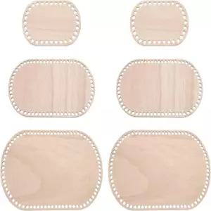 파티킬 3 사이즈 코바늘 바구니 바닥 6개의 타원형 빈 뜨개질 나무 받침대 DIY 공예 직조 제작 용품 홈