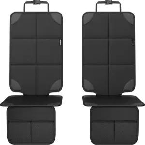 맞춤형 지퍼 보관 가방이 포함된 토토코쿤 카시트 프로텍터 2팩 - 가장 두꺼운 패딩 시트 쿠션 매트 600D