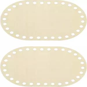 파티킬 6인치 x 4인치 크로셰 바구니 바닥 DIY 공예 직조 제작을 위한 나무 받침대 2개 타원형 빈 뜨개질