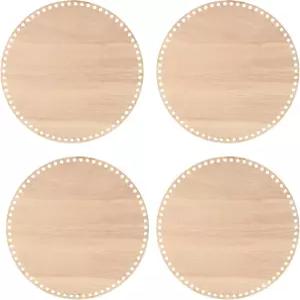 PATIKIL 4인치 지름 코바늘 바구니 바닥 DIY 공예 직조 제작을 위한 둥근 뜨개질 나무 받침대 집 장식