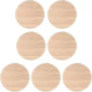 파티킬 4인치 다이아 크로셰 바구니 바닥 DIY 공예 직조 제작을 위한 7Pcs 원형 뜨개질 나무 받침대 홈