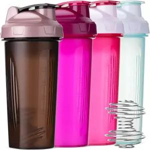 미스터 펜 단백질 혼합용 셰이커 병 28온스 4팩 컬러풀 프로틴 와이어 휘스크 볼 믹서