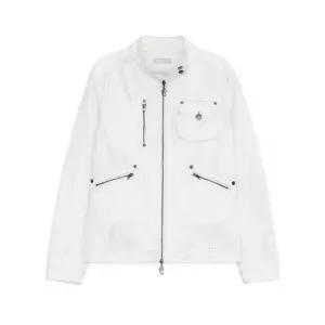 HUG YOUR SKIN 라이더 코튼 자켓 (오프 화이트) 2063281