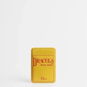 MUST IT_디올 마그네틱 카드 지갑 - 옐로우 레드 북 커버 엠보싱 카프스킨