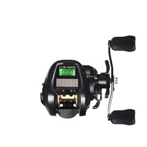 Kwueiit 전동 낚시 릴 USB 충전식 태양광 디지털 디스플레이 좌우 핸들 경량 부드러운 감김 해수 담수 낚시용 버스 보트 캐스팅 얼음낚시 심해 낚시용품
