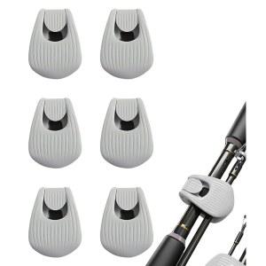 낚싯대 클리 6개 세트 낙하 방지 로드 홀더 미끄럼 보호 포터블 조절 가능 내구성이 뛰어난 야외 건설 스트랩 배낚시 계류낚시 편리한 휴대용 액세서리