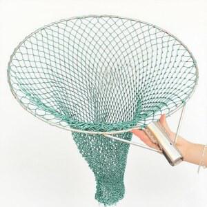 Mirakasa 타모망 어망 특대형 대용량 길이 1 2m 네트백 대구경 직경 100cm 솔리드 스테인리스 링 둥근 내마모성 하중 견딤 휴대가 편리함 배낚시 바다낚시 바위낚시 낚시 공구 어구 장어 새우 심해 타모 망 담수