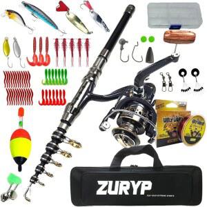 Auybuig 낚시 세트 바다낚시 낚싯대 투척 원투 1 8M 2 1M 4M 7M 3 0M 탄소 신축식 휴대가 편리하고 가벼움 로드 스피닝 릴 미끼 낚시줄 포함 초보자용 수납 가방과 바다 강 바위 구멍 방파제
