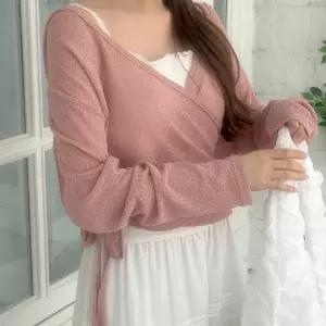 [제작/빅사이즈]이블렛 브티넨 랩 후드 리본 가디건 제이스타일