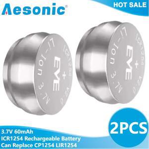 2PCS 3.7V 60mAh ICR1254 충전식 버튼 배터리 CP1254 LIR 장난감 블루투스 헤드셋 면도기 마우스 코인 셀