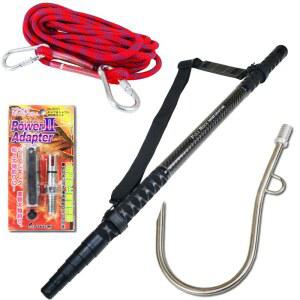 오리 낚시용품, 대형 어류 대응 풀락 플라잉 갭 4m, 로프 포함 풀세트 gaffset 18