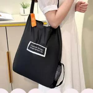 원터치 나일론 접이식장바구니 휴대용 시장가방 포켓 보조가방 에코백