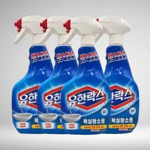욕실청소용 유한양행 유한락스 600mlx4개 세제 거품 욕조세 척 화장실청소세제 스프레이 욕실청소세제