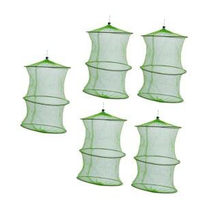 MAJORMENCH 5개 접이식 포터블 낚시 네트 속건 소재로 만든 방피 기능이 있는 컴팩트 디자인 물고기 잡이와 새우용으로 설치가 간편한 바구니