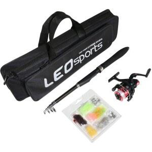 Anfurt 낚시 세트 초보자용 낚싯대 탄소 신축 로드 스피닝 릴 훅 낚시줄 보관용 가방 포함 바다 강 민물 휴대폰 사용 편리 경량 선물