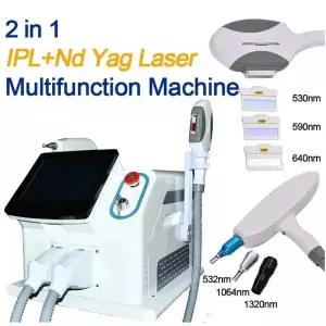 전동 휴대용 미용실 2 in 1 IPL OPT Elight 레이저 제모 기계 문신 제거 [호환]