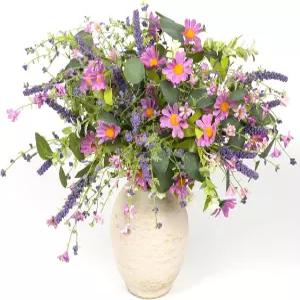 유갈리 6개 20인치 인공 식물 데이지 꽃 가지 가짜 실크 봄 녹지 줄기 유칼립투스 베리 야생화 웨딩