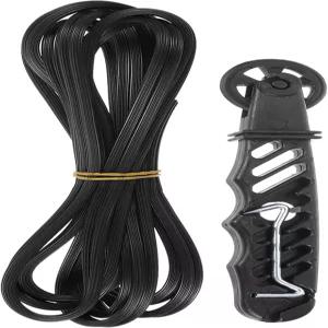 uxcell 화면 수리 키트 0.16 x16.4피트 블랙 TPE 윈도우 고정 장치 스플라인 도어 교체 및 설치용 롤러