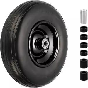 RRQ 4.00-6 플랫 프리 타이어 및 휠 13인치 솔리드 휠바로우 1.75인치 센터 허브 3/4인치 베어링 5/8인치