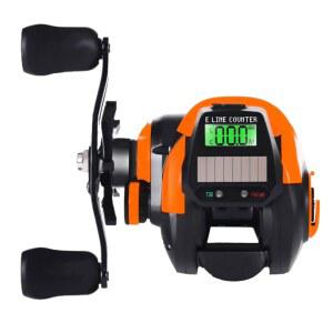 HJJ 베이트 릴 카운터가 달린 점멸 알람 수심 표시 7 2 1 기어비 0 12단 변속 10kg 하중 지지 방수 기능 태양광 충전 등 다양한 기능을 갖추고 바다낚시 비치낚시 보트 낚시 원거리 낚시, 라프트 등도 있다 낚시에