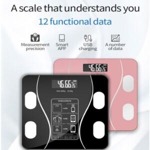 스마트폰 앱으로 작동하는 안정적인 블루투스 체지방 측정기 디지털 무선 욕실 체중계 체성분 분석기