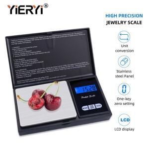 Yieryi LCD 디지털 포켓 저울, 쥬얼리 골드 그램 밸런스 100g  0.01g, 0.01g0.1g,