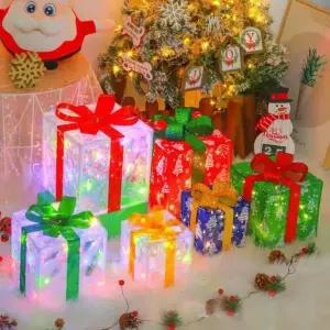 LED 선물상자 크리스마스 대형 세트 거실장식 촬영소품 눈내린 홀리데이 박스