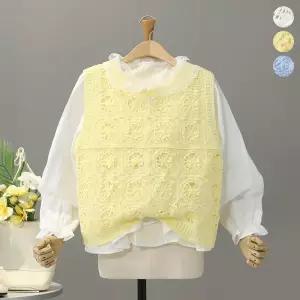 [모노시크] 피아니 플라워 뜨개 조끼_MNKT322