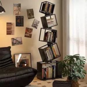 인테리어 북타워 책꽂이 선반장 진열 모던 북쉘프 블랙110051