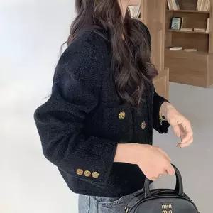 여성 가을 숏코트 트위드자켓 블랙 세련된 아우터