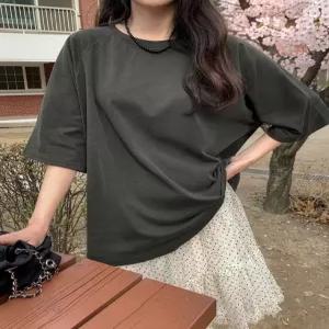 [제작] 에포트 피그먼트 리얼루즈핏 나그랑 7부 티셔츠 87282 빅사이즈 여성의류